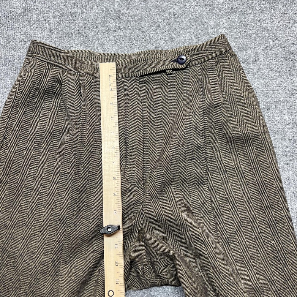 Pendleton Pants Womens 10 Brown Wool Herringbone Tweed Pleated Lined Dress Suit - Picture 8 of 10